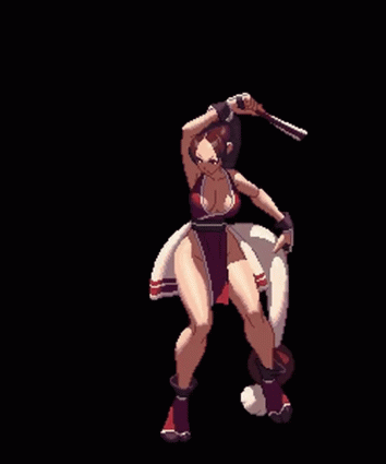 king of fighters, fatal fury, snk, shiranui mai, animated, animated gif, pixel a