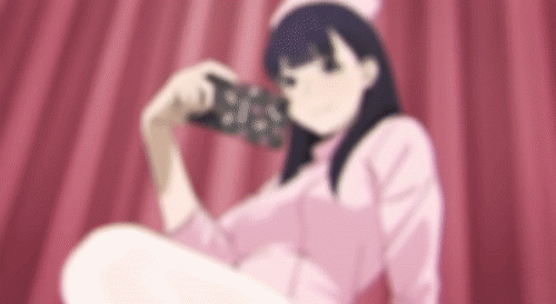 miru tights, animated, animated gif, screen capture, 1girl, black hair, clothed