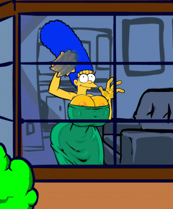 the simpsons, marge simpson, xxxbattery, animated, animated gif, detailed backgr