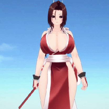 king of fighters, fatal fury, shiranui mai, bouncing breasts, breasts, hand fan