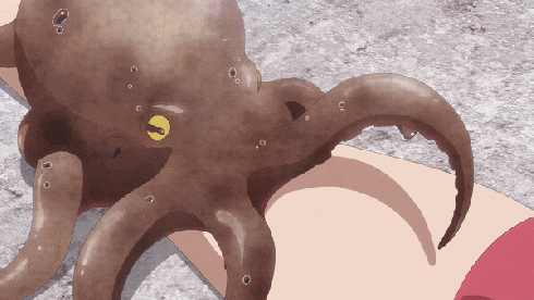 houkago teibou nisshi, tsurugi hina, octopus, tentacles, 16:9 aspect ratio