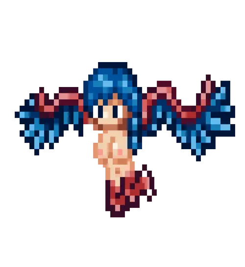 bouncing breasts, breasts, female, flying, harpy, monster girl