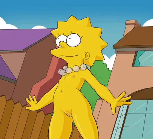 b-intend, the simpsons, lisa simpson, 1girl, arched back, bottomless