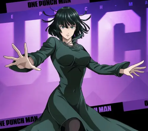 one-punch man, fubuki (one-punch man), 1girl, black hair, bouncing breasts