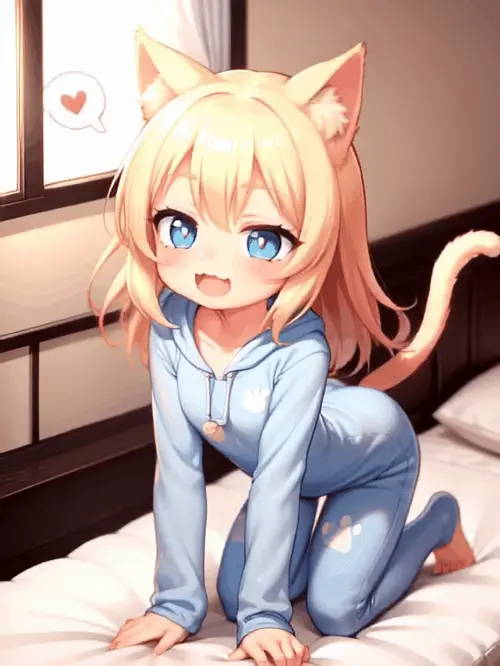 AI generated original Animated about cat_tail(猫の尻尾) female(女性)