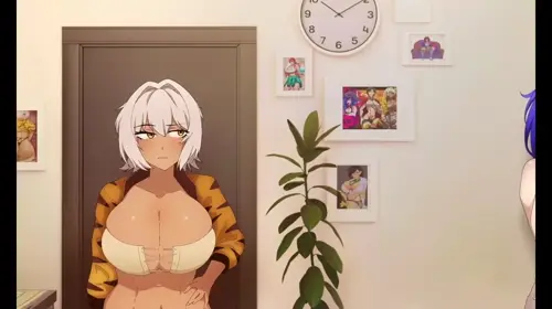hentai anime by kumako (kumakonoh) about bent_over(屈める) large_breasts(巨乳) white_hair(白い髪)