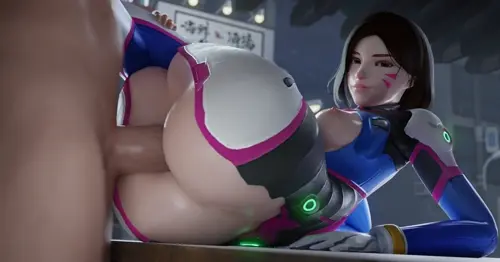 overwatch d.va animated by aphy3d about bodysuit(ボディスーツ) clothed_sex(服を着たままセックス) sex(セックス)