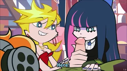 panty & stocking with garterbelt stocking,panty,kneesocks,scanty,rock briefers,chuck,fastener doujin anime by zone about nail_polish(マニキュア) semen_in_nose(鼻にザーメン) underwear(下着)