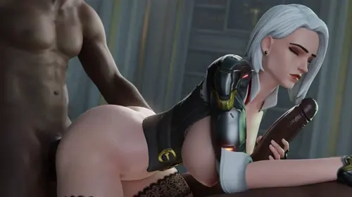 overwatch ashe hentai video by aphy3d about looking_pleasured(喜んで見える) nipples(乳首) tekoki(手コキ)