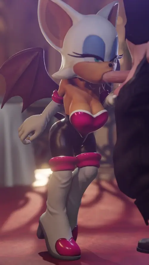 sonic the hedgehog rouge the bat hentai video by rougenine about bouncing_breasts(乳揺れ) caressing_testicles(玉揉み) cleavage(胸の谷間)