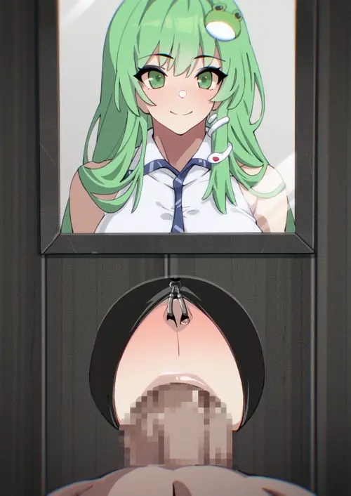 touhou project kochiya sanae video by buckethead about female(女性) nose_hook(鼻フック) semen_in_nose(鼻にザーメン)