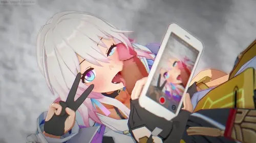 honkai: star rail march 7th doujin anime about cellphone(携帯電話) penis(ペニス) phone(電話)