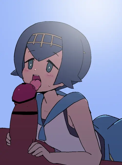 pokemon,pokemon sun & moon pokemon character,trial captain,lana animated by taraba about assertive(積極的) licking(舐めている) light-skinned(色白肌)