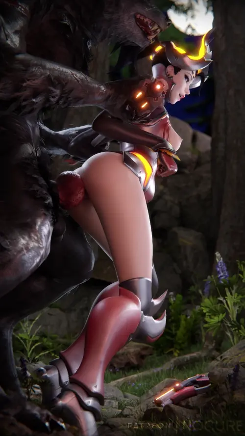 overwatch mercy,devil mercy hentai anime by nocure about 1girl(女性一人) light-skinned_female(色白の女性) stomach_bulge(おなかのふくらみ・ボテ腹・腹ボコ)