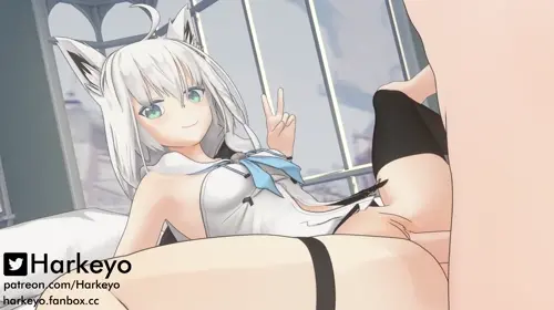 hololive,shirakami fubuki channel shirakami fubuki animated by harkeyo about looking_at_viewer(カメラ目線) male(男性) sex(セックス)