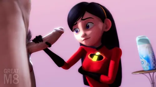 the incredibles violet parr doujin anime by greatm8 about 1boy(男一人) long_hair(ロングヘア) tekoki(手コキ)