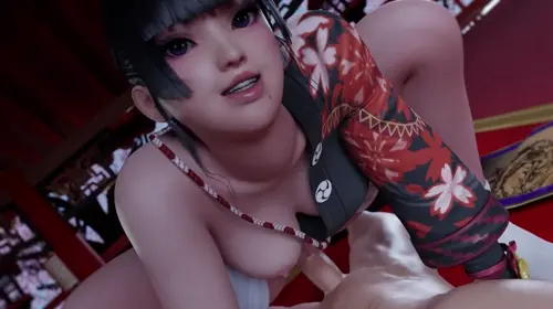 dead or alive nyotengu animated by spizder about 1girl(女性一人) female(女性) nipples(乳首)