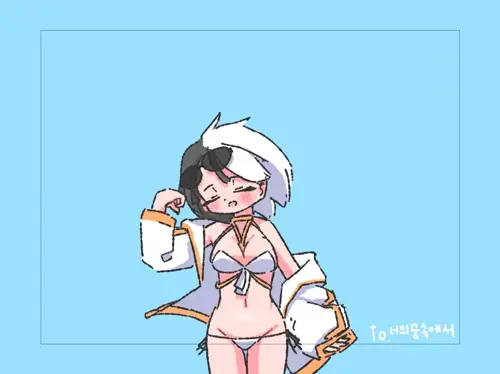animated by yoir about off_shoulder(オフショルダー) solo(一人) string_bikini(紐ビキニ)