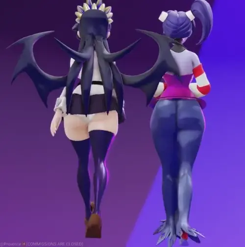 skullgirls filia,squigly doujin anime by prevence about black_hair(黒髪) shiny(ピカピカ) very_long_hair(超ロングヘア)