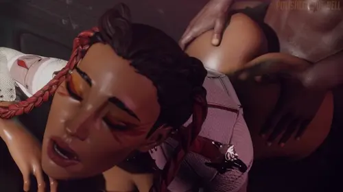 apex legends loba,loba andrade hentai anime by polished-jade-bell about braid(三つ編み) lipstick(口紅) red_lipstick(赤い口紅)
