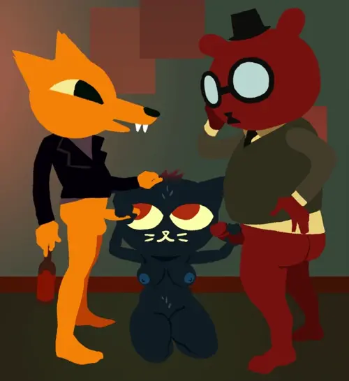 night in the woods mae borowski,gregg lee,angus delaney animated by big-fig about blue_fur(青い毛皮) bottle(瓶) fox(狐)
