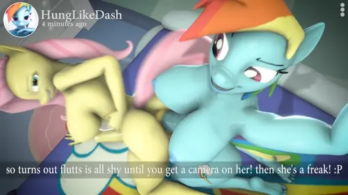 my little pony,my little pony: friendship is magic,snapchat fluttershy,rainbow dash animated by screwingwithsfm about anal(アナルセックス) duo(二人) recording(録画)