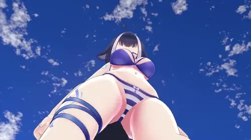 indie virtual youtuber shylily video about ahoge(アホ毛) animal_ears(獣耳) swimsuit(水着)