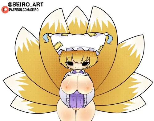 touhou project yakumo ran animated by seiro art about huge_breasts(爆乳) nipples(乳首) vagina(膣)