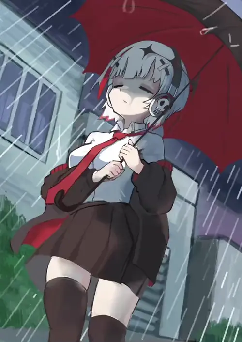 doujin anime about clothing(衣類) rain(雨) skirt(スカート)