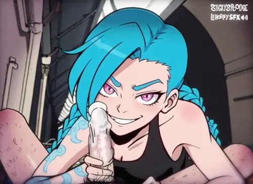 league of legends,arcane: league of legends jinx,arcane jinx hentai video by dickmagusvo,stickyspoodge about condom_on_penis(コンドームを付けたペニス) ejaculation(射精) male_pov(男の一人称視点)