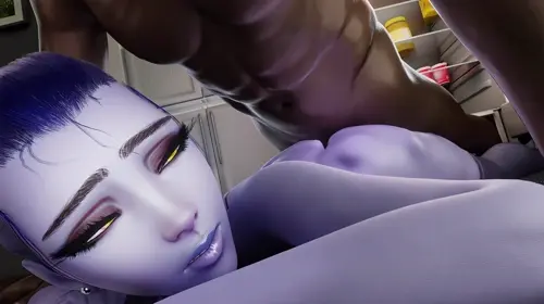 overwatch widowmaker animated by conseitnsfw about clothing(衣類) dark-skinned_male(暗い肌の男) tied_hair(結んだ髪)