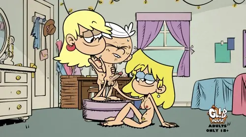 the loud house lincoln loud,leni loud,lori loud animated by gl!b about breasts(乳) facial(顔射) multiple_girls(複数の女性)