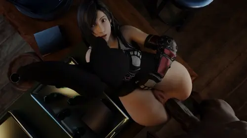 final fantasy,final fantasy vii,final fantasy vii remake tifa lockhart,barret wallace doujin anime by volkor,cottontailva about ass(お尻) fat_mons(むち恥丘) legs_up(足上げ)