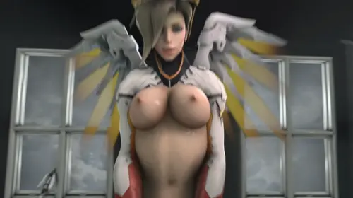overwatch mercy hentai video by howlsfm about girl_on_top(女子が上に) lipstick(口紅) nose(鼻)