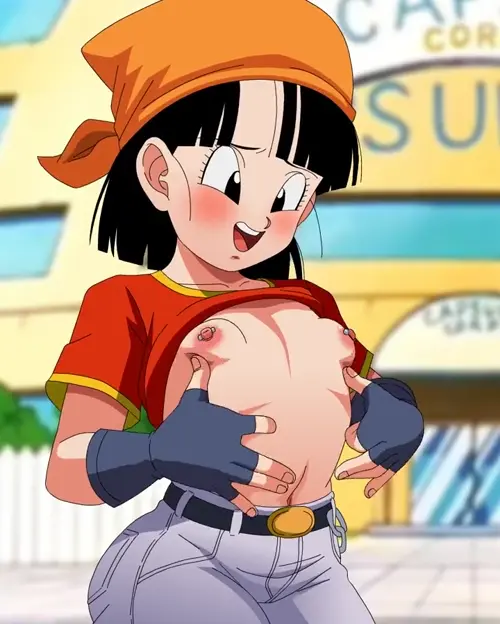 dragon ball,dragon ball gt pan hentai anime by vampiranhya about breasts(乳) cleavage(胸の谷間) piercing(ピアス)