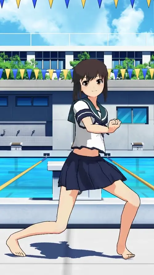kantai collection fubuki animated about brown_eyes(茶色の瞳) sidelocks(サイドロック) tied_hair(結んだ髪)