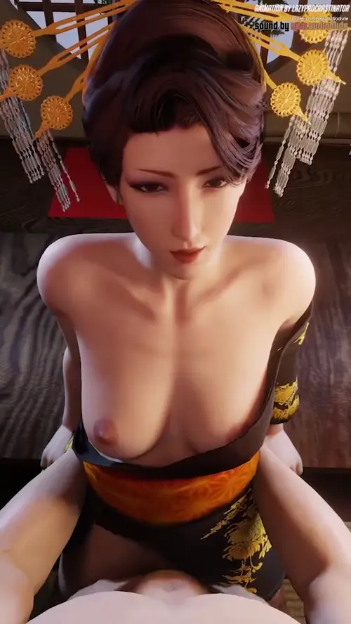 final fantasy,final fantasy vii,final fantasy vii remake madam m animated by audiodude,lazyprocrastinator about bouncing_breasts(乳揺れ) breasts_out_of_clothes(服から乳露出) clothed_sex(服を着たままセックス)