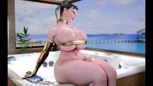 street fighter,street fighter 6 chun-li hentai anime by almightypatty about bouncing_breasts(乳揺れ) crossed_legs(足組み) huge_breasts(爆乳)