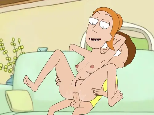 rick and morty morty smith,summer smith hentai anime by nepwt about barefoot(裸足) completely_nude(全裸) orange_hair(オレンジの髪)