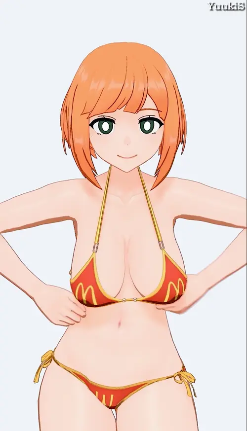 mcdonald's mcdonald's mom,mom animated by yuukis about bouncing_breasts(乳揺れ) clothing(衣類) large_breasts(巨乳)