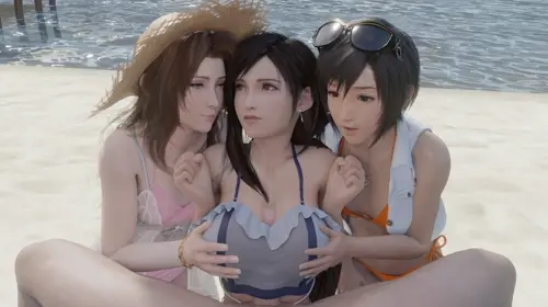 Final Fantasy,Final Fantasy Vii,Final Fantasy Vii Remake Tifa Lockhart,Aerith Gainsborough,Yuffie Kisaragi animated by Lazyprocrastinator