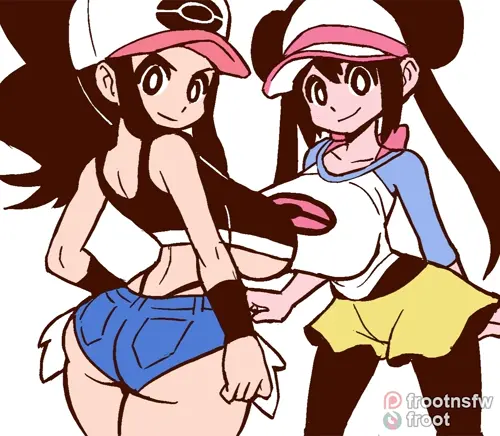 Pokemon Hilda,Rosa doujin anime by Mossy Froot